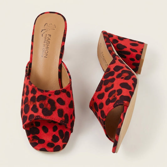 Ariadne | Leopard Print Block Heel Mule