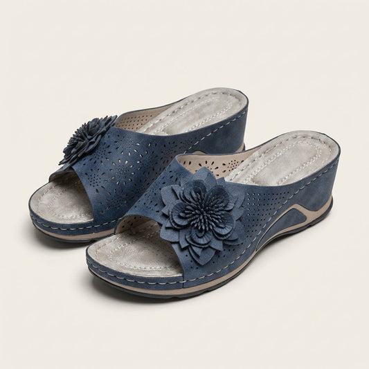 Aurora | Flower-Detail Orthopedic Wedge Sandal