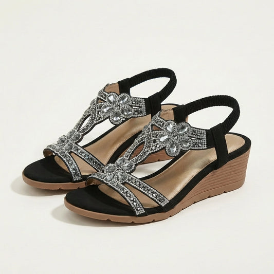 Nova | Crystal-Embellished Orthopedic Wedge Sandal