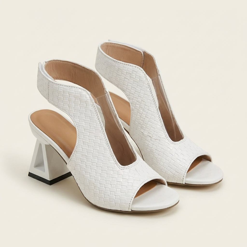 Dariana | Woven-Texture Peep-Toe Slingback Heel - Image 7