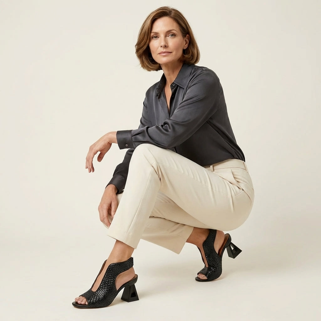 Dariana | Woven-Texture Peep-Toe Slingback Heel - Image 6