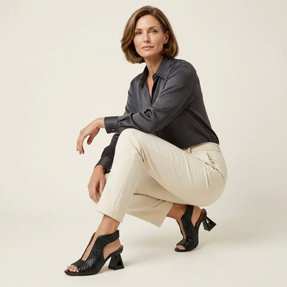 Dariana | Woven-Texture Peep-Toe Slingback Heel - Image 6