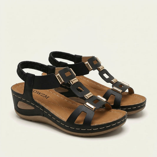 Georgianna | Roman-Style Open-Toe Wedge Sandal