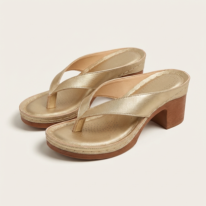 Anslie | Leather Toe-Loop Block Heel Sandal - Image 5