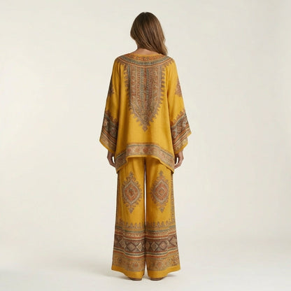 Josephine | Printed Kaftan Top & Wide-Leg Pants Set - Image 18