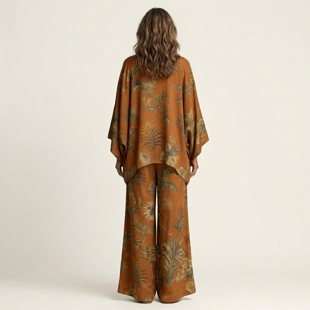 Josephine | Printed Kaftan Top & Wide-Leg Pants Set - Image 10