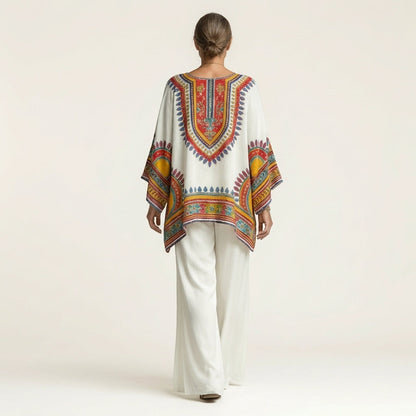 Josephine | Printed Kaftan Top & Wide-Leg Pants Set - Image 8