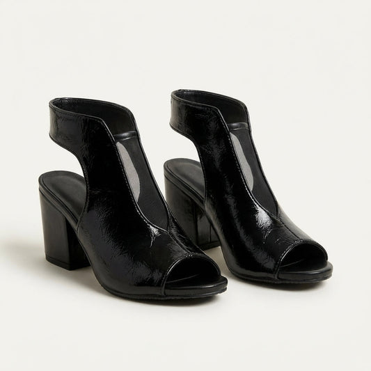 Morticia | Patent Leather Block Heel Sandal